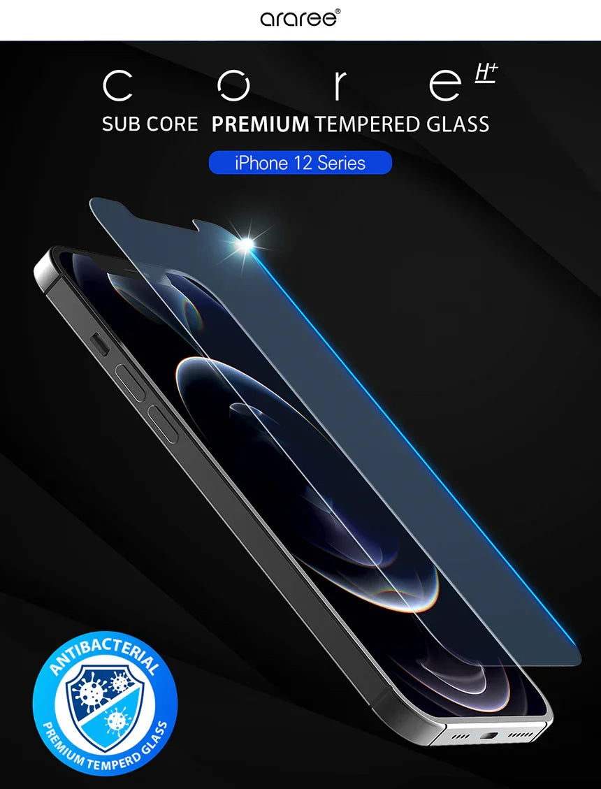 Araree Sub Core Tempered Glass For iPhone 12 Pro Max - Clear - Tashqila Araree Sub Core Tempered Glass For iPhone 12 Pro Max - Clear - Tashqila